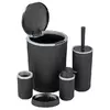 Набір для ванної кімнати (5 предметів), чорно-сірий, FT-410 Набір для ванної кімнати (5 предметів), чорно-сірий, FT-410