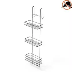 Навісна трирівнева полиця для душової кабіни хром 25х20х87 см Tekno-Tel LM066 Навісна трирівнева полиця для душової кабіни хром 25х20х87 см Tekno-Tel LM066