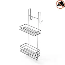 Навісна дворівнева полиця для душової кабіни хром 25х20х60 см Tekno-Tel LM065 Навісна дворівнева полиця для душової кабіни хром 25х20х60 см Tekno-Tel LM065