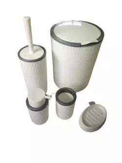 FT-410 Набір для ванної кімнати (5 предметів), біло-сірий FT-410 Набір для ванної кімнати (5 предметів), біло-сірий