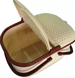 1036 Кошик для пікніка Ротанг 30л - слонова кістка 1036 Кошик для пікніка Ротанг 30л - слонова кістка