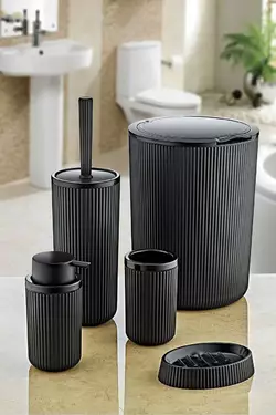 FT-410  Набір для ванної кімнати (5 предметів), чорний FT-410  Набір для ванної кімнати (5 предметів), чорний