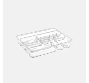 Лоток для столових приладів подвійний прозорий Dunya Plastik 14008 Лоток для столових приладів подвійний прозорий Dunya Plastik 14008