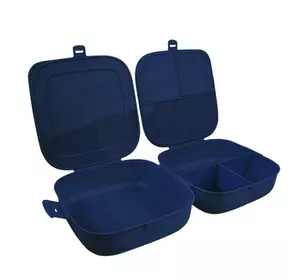 Ланч-бокс з кришкою 14,5x15x9,5 см, пластик, синій, 81140 Ланч-бокс з кришкою 14,5x15x9,5 см, пластик, синій, 81140