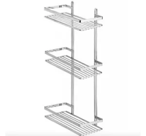 Полиця для вани трирівнева хром 25х12х46 см  Tekno-Tel ES065H Полиця для вани трирівнева хром 25х12х46 см  Tekno-Tel ES065H