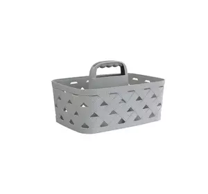 Кошик пластиковий із текстурою шкіри з ручкою, коричневий Omak Plastik DecoBella 50888 Кошик пластиковий із текстурою шкіри з ручкою, коричневий Omak Plastik DecoBella 50888