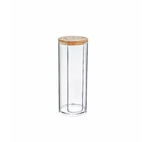 Циліндр великий під ватні диски прозорий з дерев'яною кришкою Boxup FT-203 Циліндр великий під ватні диски прозорий з дерев'яною кришкою Boxup FT-203