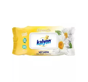 Вологі серветки ромашка (14*18 см) 120 шт. KALYON,  MM00.0007 Вологі серветки ромашка (14*18 см) 120 шт. KALYON,  MM00.0007