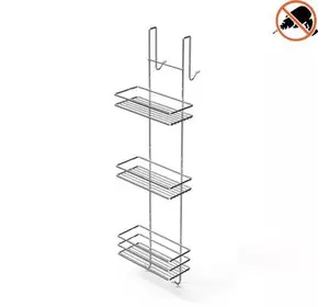 Навісна трирівнева полиця для душової кабіни хром 25х20х87 см Tekno-Tel LM066 Навісна трирівнева полиця для душової кабіни хром 25х20х87 см Tekno-Tel LM066