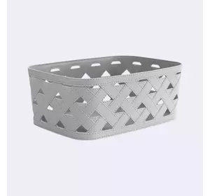 Кошик пластиковий сірий з текстурою шкіри Omak Plastik 50887 Кошик пластиковий сірий з текстурою шкіри Omak Plastik 50887