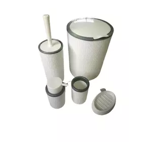 FT-410 Набір для ванної кімнати (5 предметів), біло-сірий FT-410 Набір для ванної кімнати (5 предметів), біло-сірий