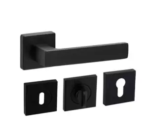 Ручка дверна ZIGANA чорна, квадратна розетка Guvenis Kapı Kolları (2106R) Ручка дверна ZIGANA чорна, квадратна розетка Guvenis Kapı Kolları (2106R)