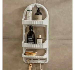 09165 Полиця для ванної кімнати 3-ярусна, пластик 09165 Полиця для ванної кімнати 3-ярусна, пластик