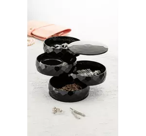 07414 Органайзер для прикрас 4-рівневий чорний, пластик 07414 Органайзер для прикрас 4-рівневий чорний, пластик