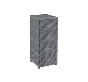 8515 Комод пластиковий 4-секційний, сірий 8515 Комод пластиковий 4-секційний, сірий