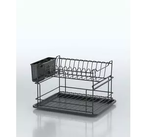 Сушка настільна 2-х ярусна хром чорний Tekno-tel ( KB010ВС) Сушка настільна 2-х ярусна хром чорний Tekno-tel ( KB010ВС)